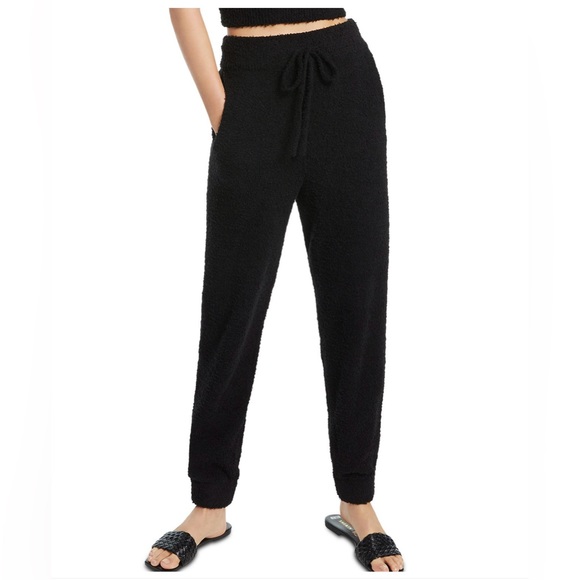 INC Fuzzy Knit Joggers with Sequence on side, side pockets, drawstring waist - Picture 1 of 17